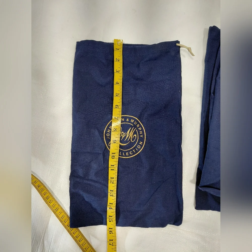 Johnston & Murphy Navy Blue Dust Cover Cotton Drawstring Pouch Bag